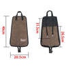 A brown and black drumstick carrier bag with handles and a clutch design shown in a side view.
