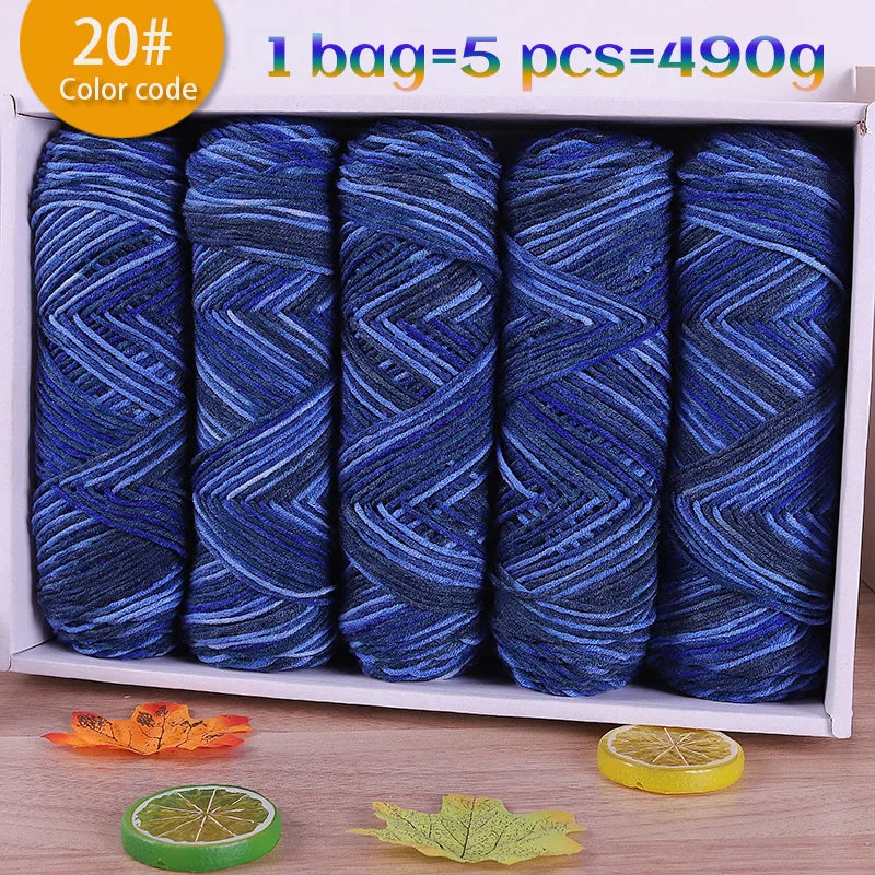 Multicolor Gradient Dyed Acrylic Yarn for Knitting & Crochet