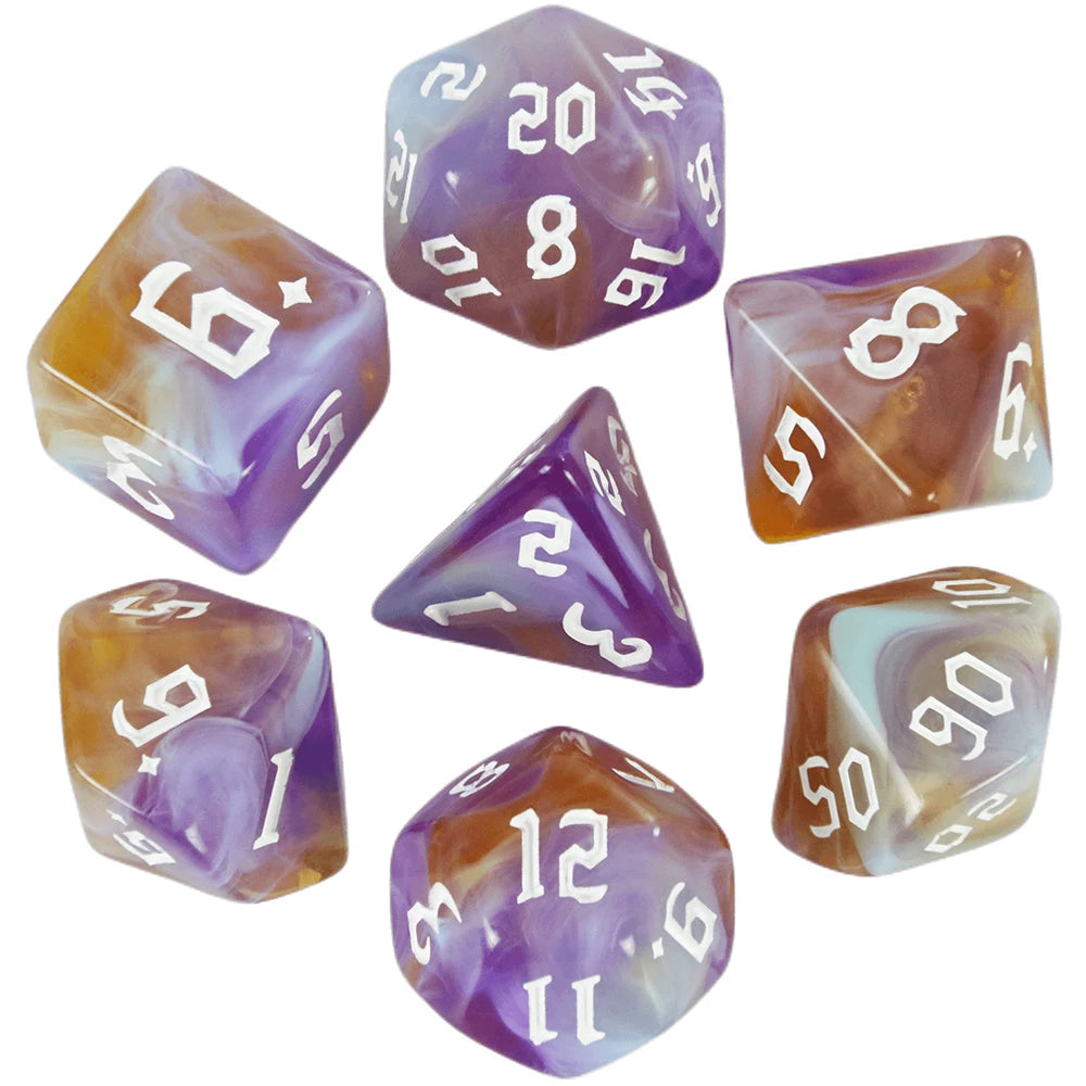 7-Piece Multicolor Polyhedral Dice Set for RPG and Tabletop Games