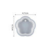 A light gray heart-shaped silicone mold for resin jewelry making, measuring 4.7cm by 4.7cm.