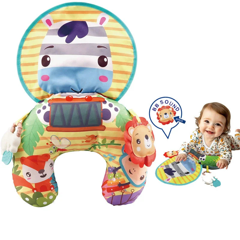 High-Contrast Tummy Time Pillow for Baby Sensory Development