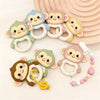 Cartoon Animal Silicone Baby Teether with Pacifier Clip