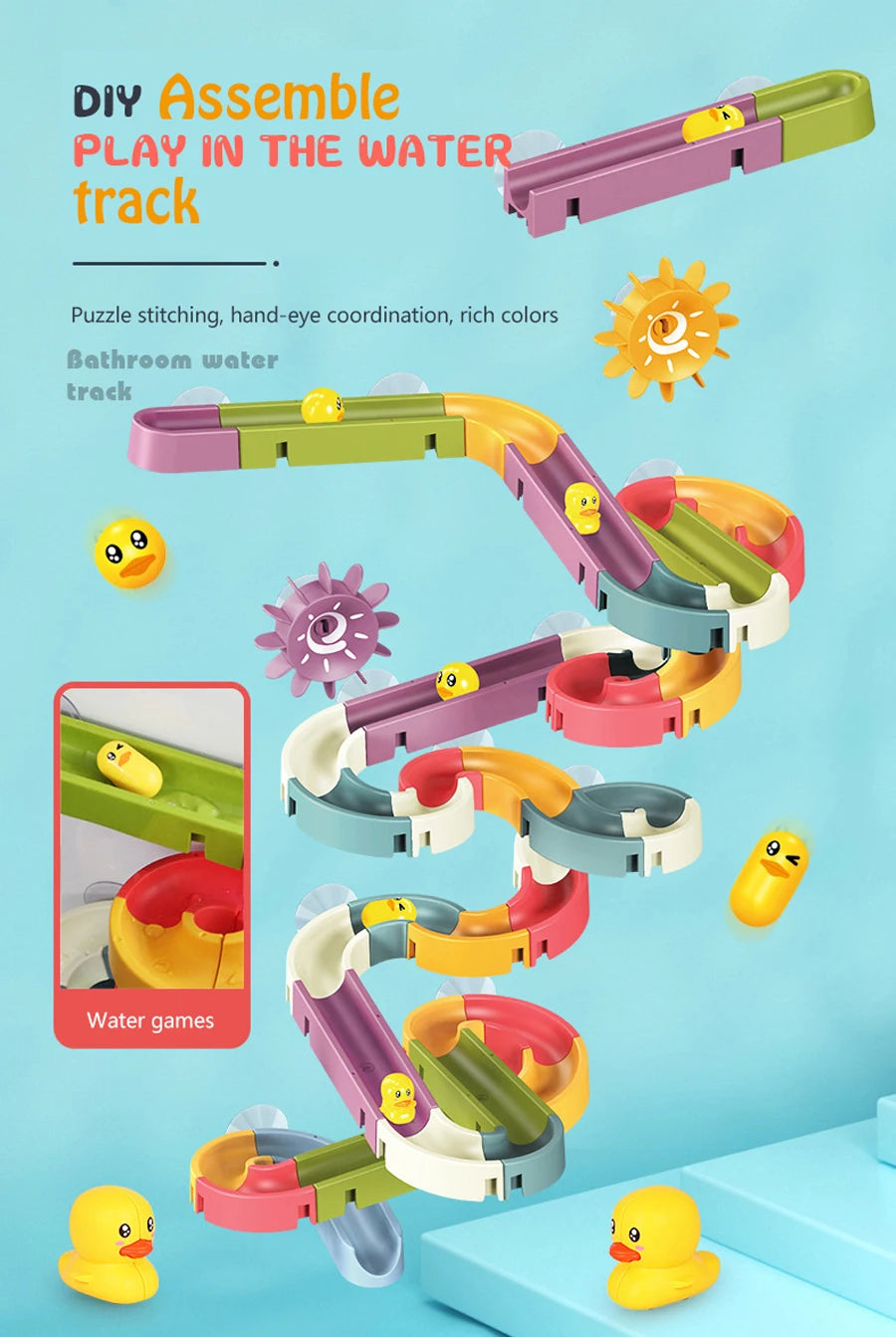 Bath Time Duck Slide Toy Set