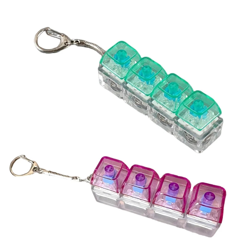 LED Crystal Keyboard Keychain Fidget Toy