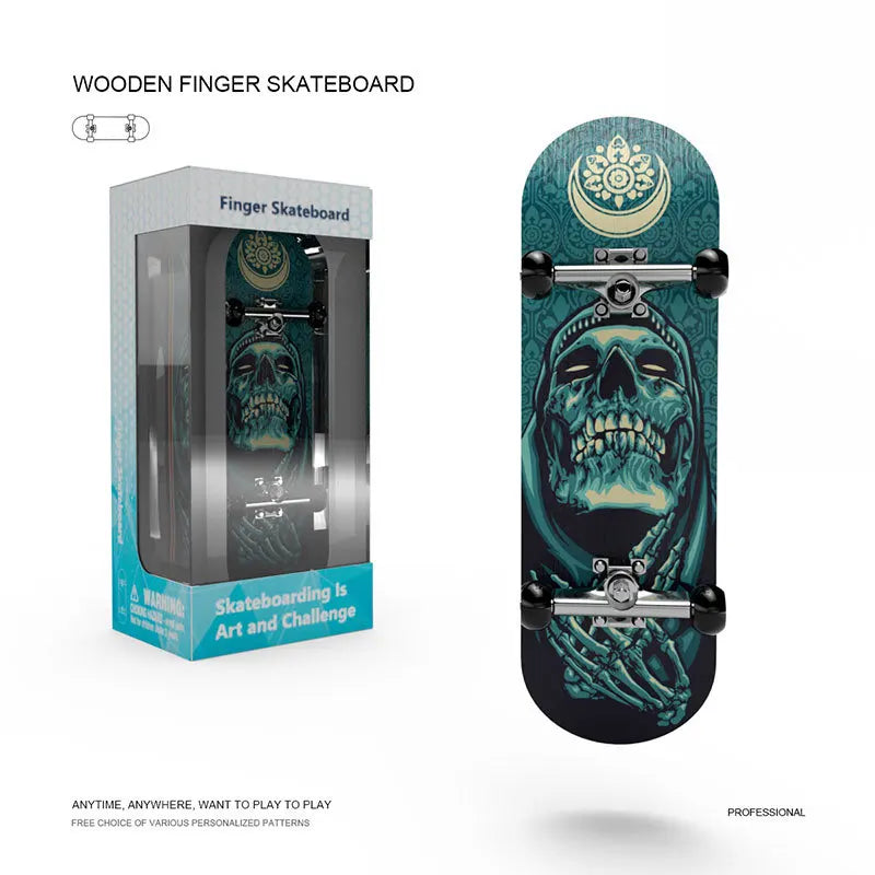 Mini Finger Skateboard with Art Patterns