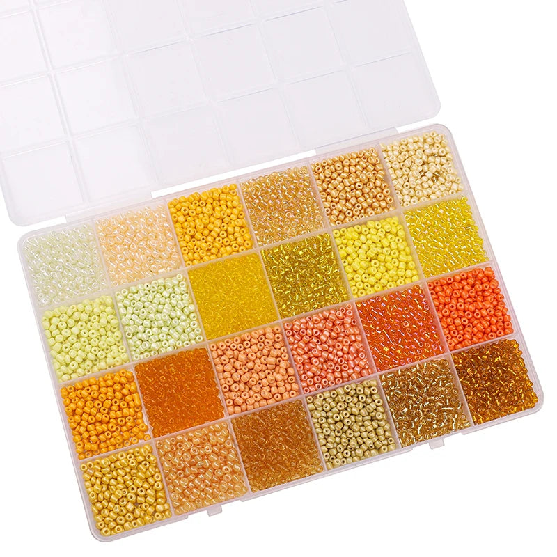 5200+ Glass Rice Beads in 24 Colors for DIY Jewelry Making