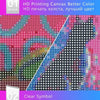 Close-up view of a diamond painting canvas showing detailed color patterns and symbols for an autumn scenery kit