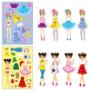 A collection of princess-themed DIY sticker puzzle sets featuring various dolls and outfits.