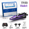 A purple high-speed remote control boat and its accessories including a color box, charging cable, and instruction manual.