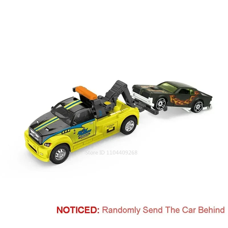 Diecast Metal Container Truck with Trailer – Pull-Back Action