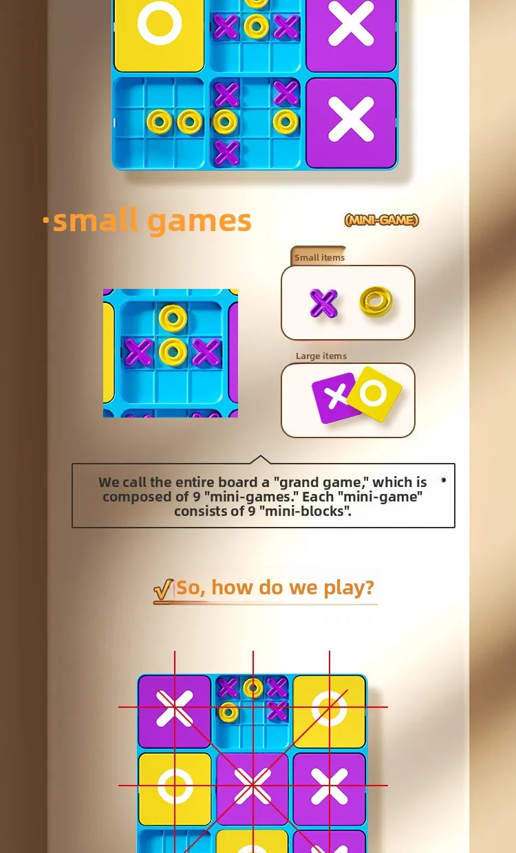 Classic Tic Tac Toe Board Game for Kids and Families