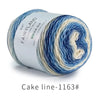 Spool of Fairyland long distance cake blue and white gradient cotton-wool yarn for knitting and crochet
