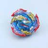 A clear plastic magnetic spinning top with red and gold accents.