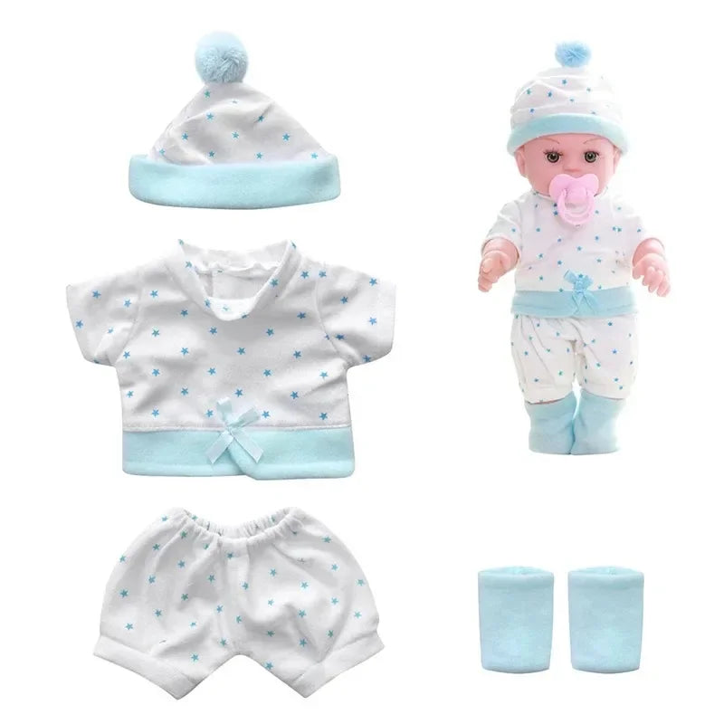 Cozy Cartoon Bear Winter Pajamas for 12-Inch Reborn Dolls