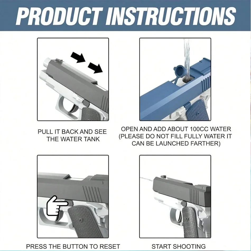 High-Capacity Pressurized Water Blaster for Outdoor Fun
