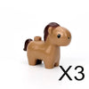 Three brown and dark brown horse building blocks from an African wildlife set