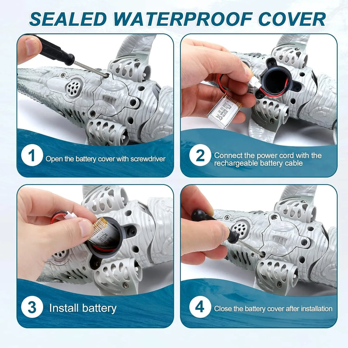 Remote Control Mosasaurus Dinosaur Water Toy with Spray Action
