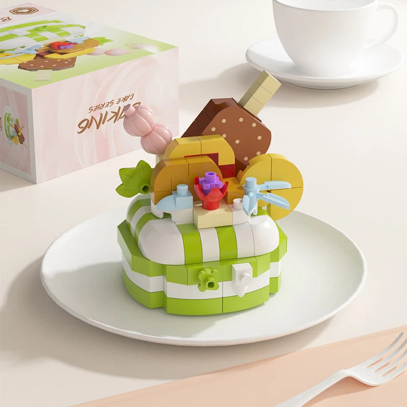 Cake-Shaped Building Block Set for Creative Home Décor