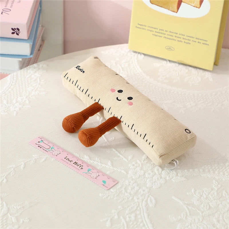 Cartoon Stationery Plush Pillow Set – Soft Ruler, Pencil & Notebook Pillows for Kids