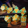 Steampunk Metal Dice Set - 7-Piece Polyhedral RPG Dice
