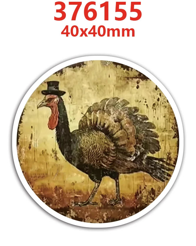 A dark turkey standing on the ground, used as an autumn pumpkin flatback resin décor for DIY crafts.
