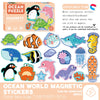 Ocean puzzle magnets featuring sea animals like penguins, turtles, sharks, and dolphins for kids