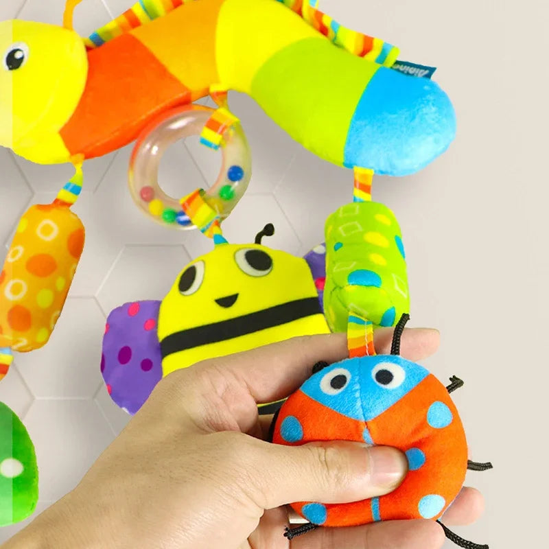 Rainbow Animal Plush Stroller Toy for Babies 0-3 Years