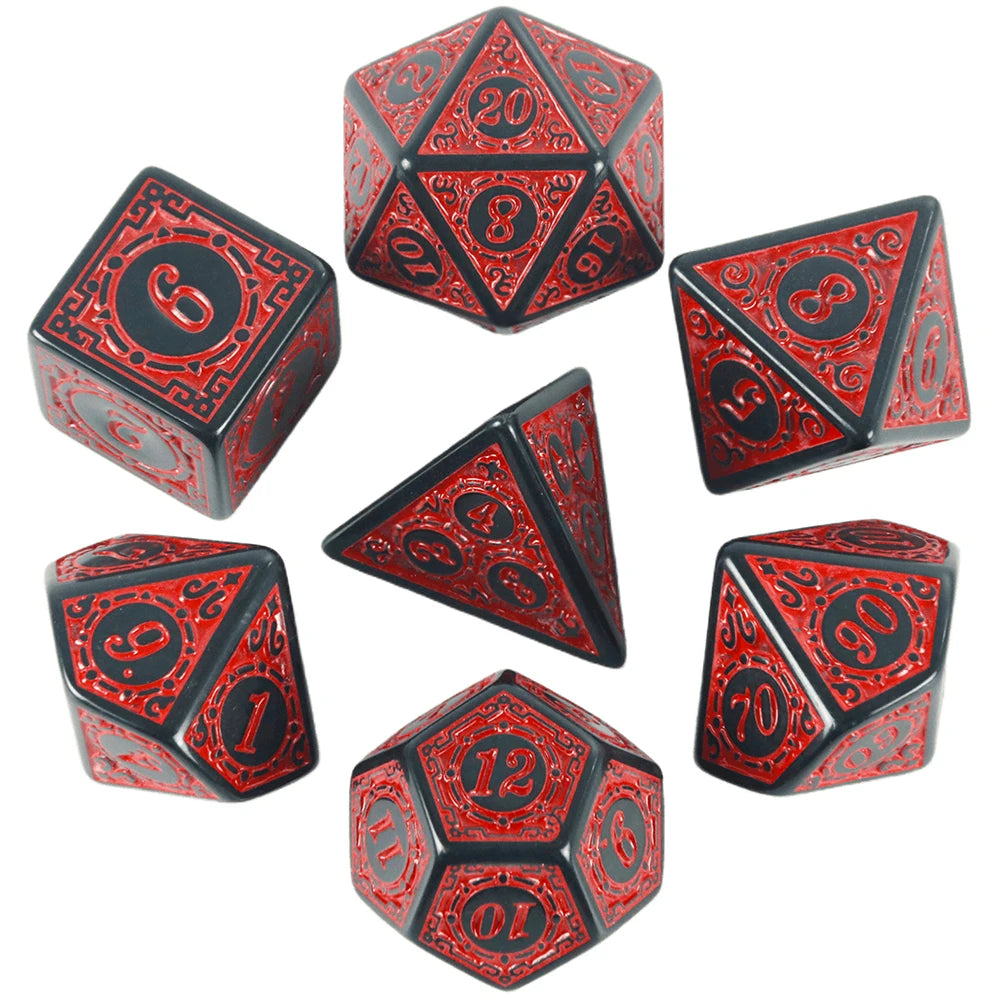 Textured Polyhedral Dice Set for RPG and Tabletop Games