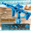 Blue Z-Lock water gun with a barrel and grip, shown against a blurred background.