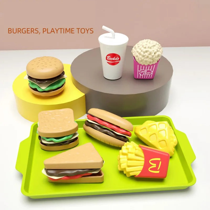 Pretend Play Hamburger & Food Toy Set