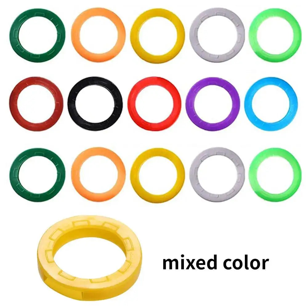 A collection of various colored soft silicone key sleeves in various sizes and shapes.