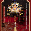 A detailed 3D metal phoenix crown model kit displayed against a dark background for product shooting.