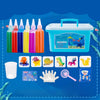 A Magic Water Elf DIY craft kit featuring assorted colored gel molds, tools, and a storage container.