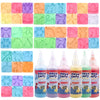 A collection of colorful silicone molds and bottles for a Magic Water Elf DIY craft kit featuring ocean themes.
