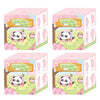 A blind box featuring a cute panda collectible figure and accessories displayed in its packaging.