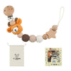 Wooden Baby Pacifier Clip with Crochet Charms