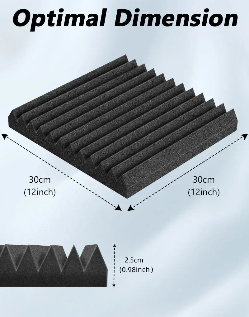 50-Pack Acoustic Foam Panels for Soundproofing and Studio Treatment
