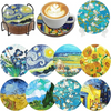 Van Gogh Starry Night Diamond Painting Coaster Kit with Metal Holder