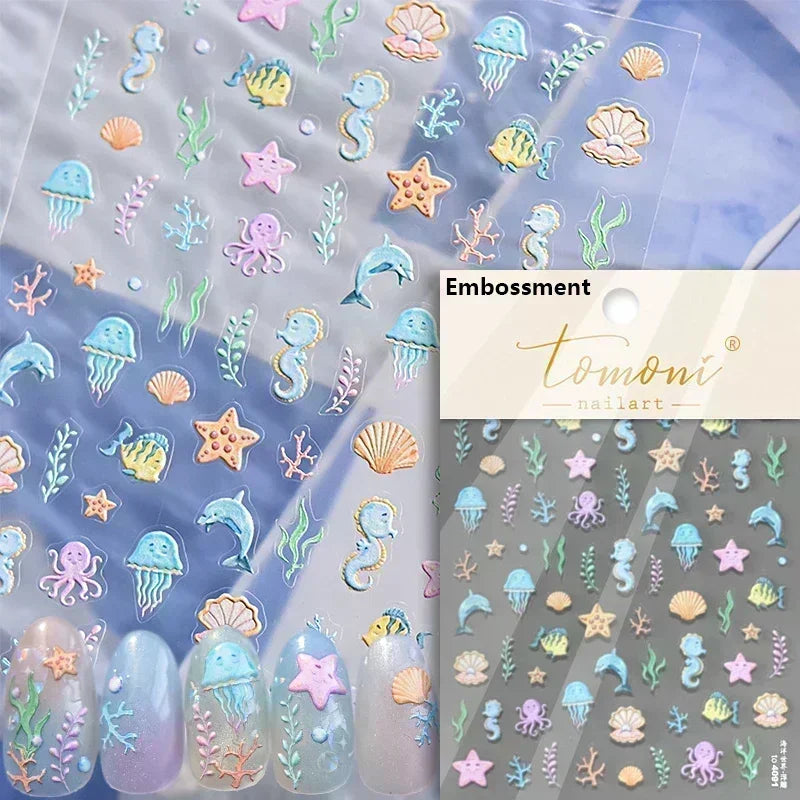 Ocean-Inspired Nail Art Sticker Set