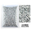 Bag of silvery white flat-back resin rhinestones for DIY craft and nail art