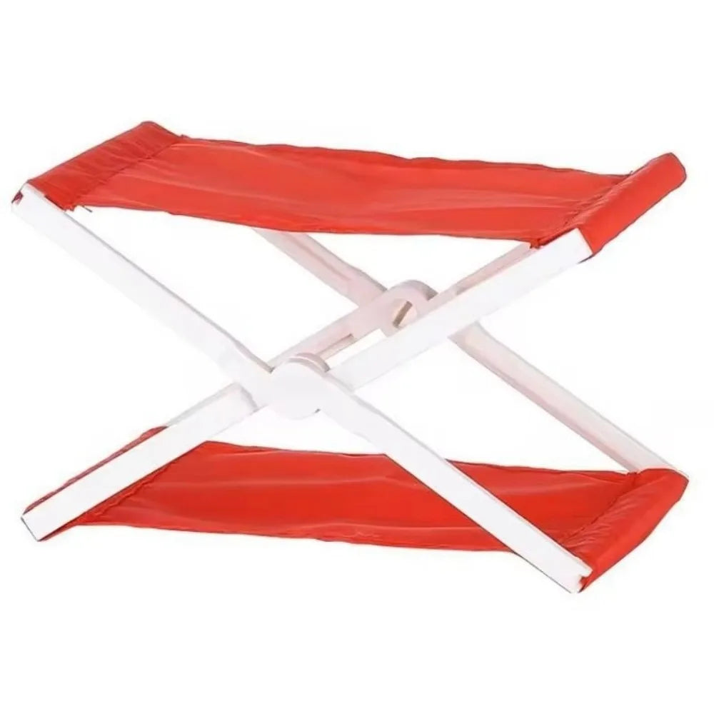 Red and white foldable camp pillow for travel or camping
