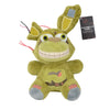 A soft green plush toy resembling a character from Five Nights at Freddy's