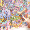 Kawaii Fantasy City 3D Sticker Sheet