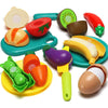 Pretend Play Food Cutting Set with Storage Basket for Kids