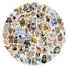 A circular arrangement of 200 cute animal stickers featuring various breeds and types of pets.