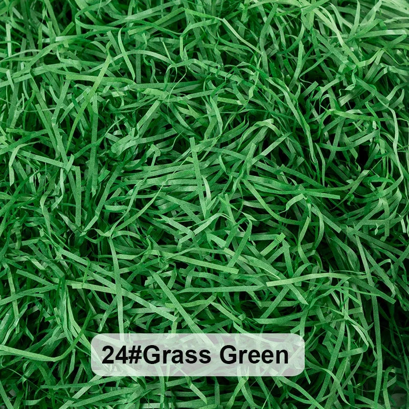 Green grass green raffia paper shreds for gift boxes and baskets
