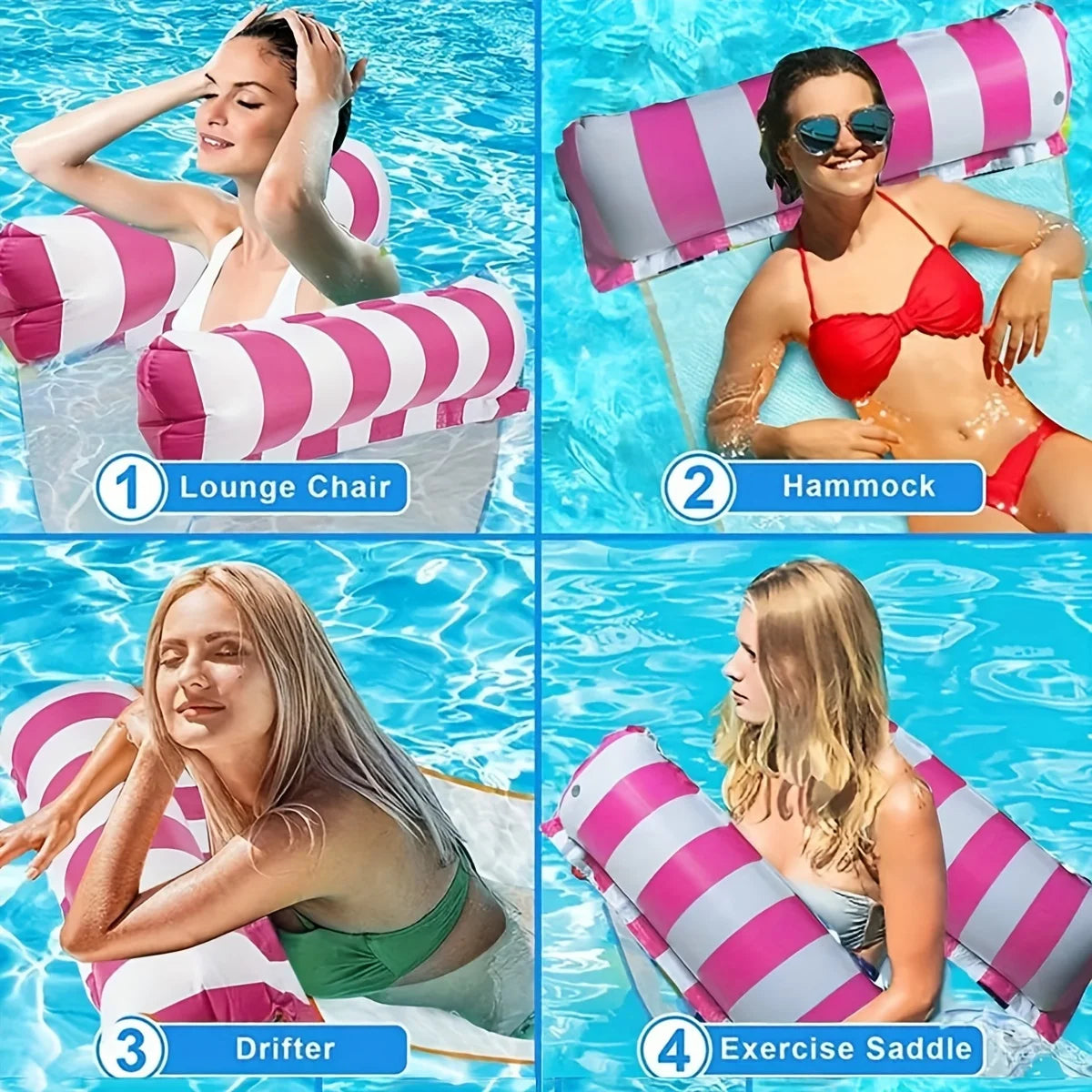 Inflatable Pool Hammock Lounger for Adults and Teens