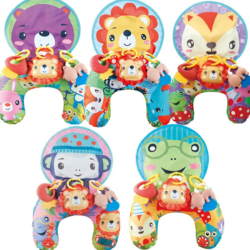 High-Contrast Tummy Time Pillow for Baby Sensory Development