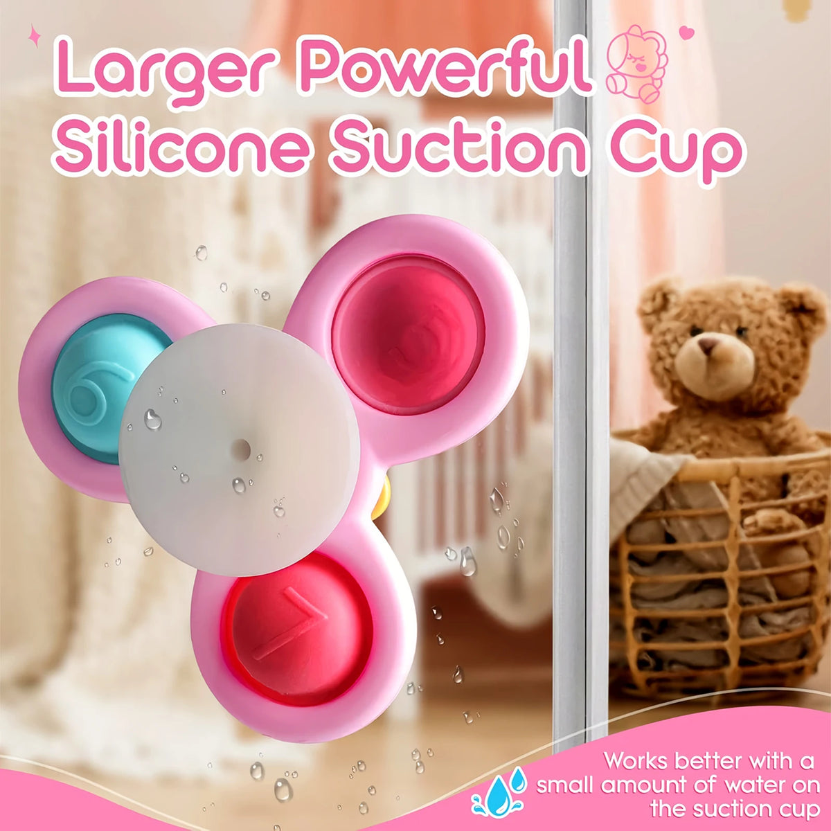 Suction Cup Spinning Top Sensory Toy for Babies & Toddlers