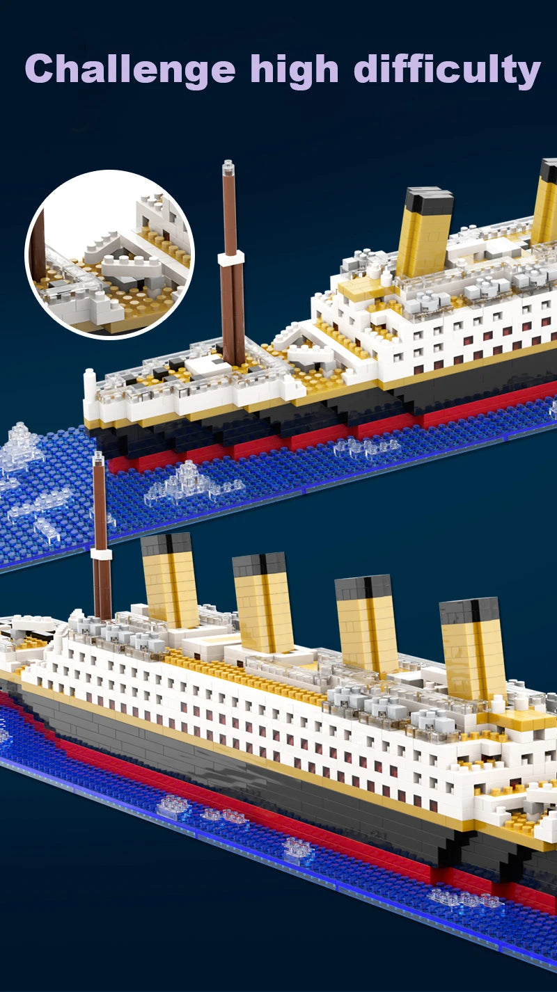 Micro Building Block Titanic Ship Model Kit for Adults and Teens